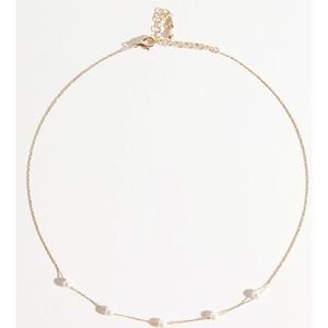 18k Gold Pearl Charm Necklace